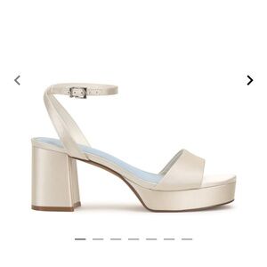 Elegant Cream Block Heel Sandals